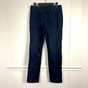 Soft Surroundings Ponte Knit Pull On Slim Ankle Blue/Black Pants Size Small
